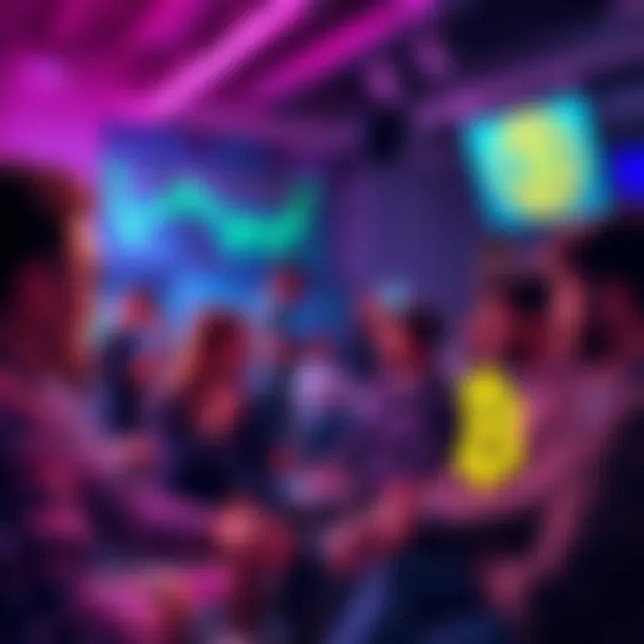 Bitcoin Market Discussion People sharing thoughts and strategies about Bitcoin in a vibrant community setting