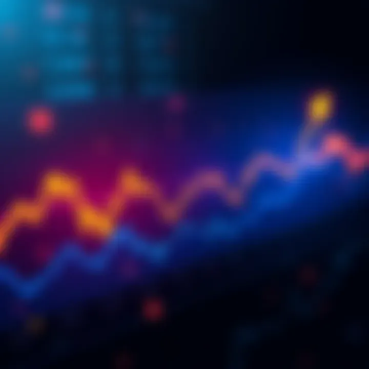 Bitcoin price chart A line graph showing Bitcoin's price movements with arrows indicating bullish trends.