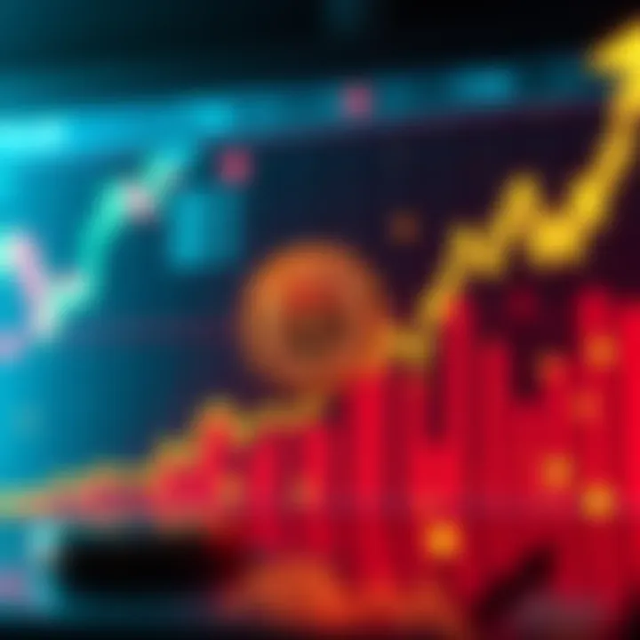 A chart showing Bitcoin price trends with an upward movement towards $70K