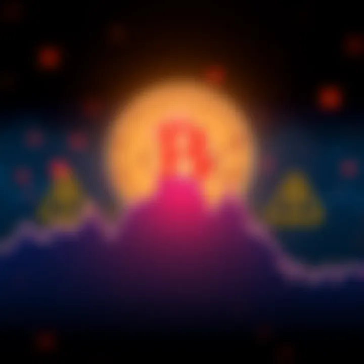 A graphic showing a downward trend in Bitcoin's value, indicating a potential drop to $90,000, with warning symbols in the background.