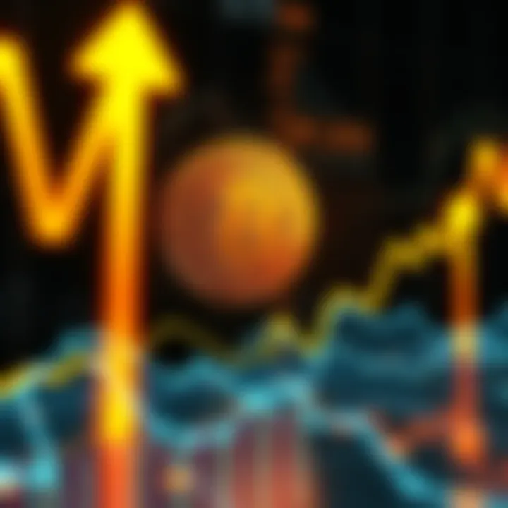 Graph showing Bitcoin price climbing towards $85,000 to $90,000 with upward arrows
