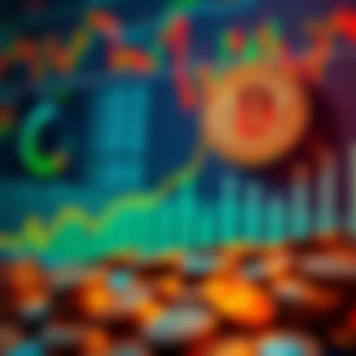 Graph showing Bitcoin price rising past $81,000 with a background of financial charts and coins