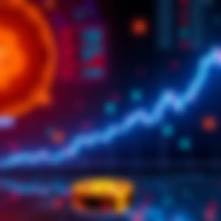 Graph showing Bitcoin price trends with upward movement amid market fluctuations