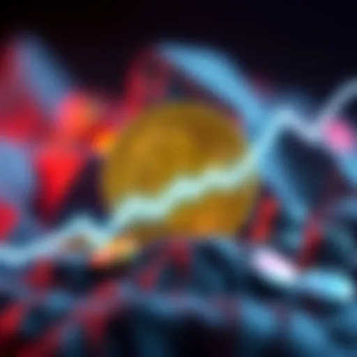 Bitcoin logo with an upward trend line, representing potential price increase as halving approaches