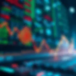 Bitcoin price decline and tech stock rise A chart showing Bitcoin's sharp decline contrasted with a steep rise in tech stocks, illustrating market volatility.