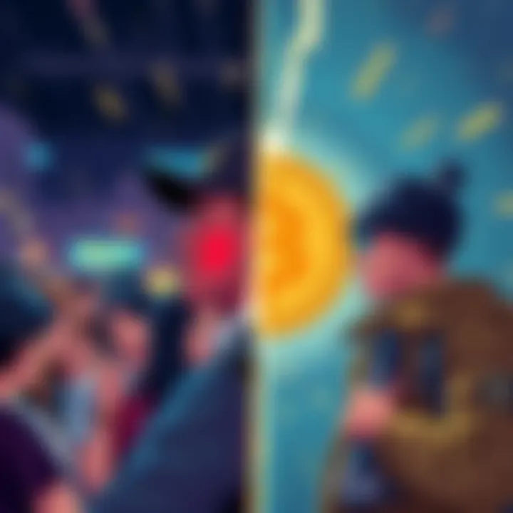 A digital illustration showing a split scene. On one side, a group of people looking shocked and angry, representing outrage. On the other side, a person admiring a thief's boldness, symbolizing admir...