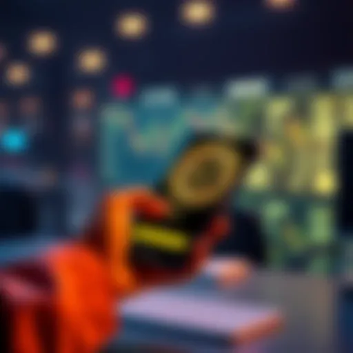 A person using a smartphone to exchange Bitcoin for USDT on a digital platform