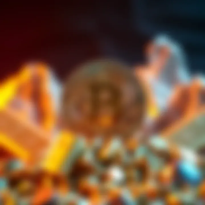 A visual representation of Bitcoin as digital gold, showcasing its stability amidst market fluctuations, with elements symbolizing inflation hedging and the halving process, such as gold bars and a ca...
