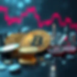 A visual representation of Bitcoin alongside fading altcoins, illustrating the decline in interest in the cryptocurrency market.