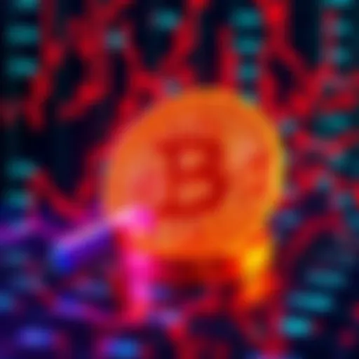Visual representation of Bitcoin transactions with highlighted delays and fee differences, showing chaos in the blockchain process