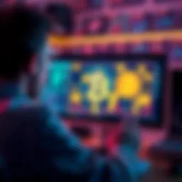 Person looking at a computer screen with Bitcoin symbols, researching how to convert crypto to cash safely.