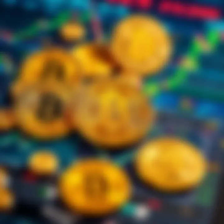 A collage of Bitcoin symbols and graphs showing market trends, representing the challenges Bitcoin faces today.