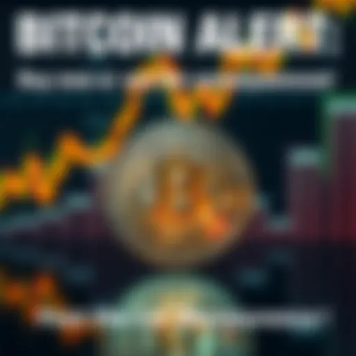 A shiny Bitcoin coin with a background of rising charts symbolizing growth in cryptocurrency.
