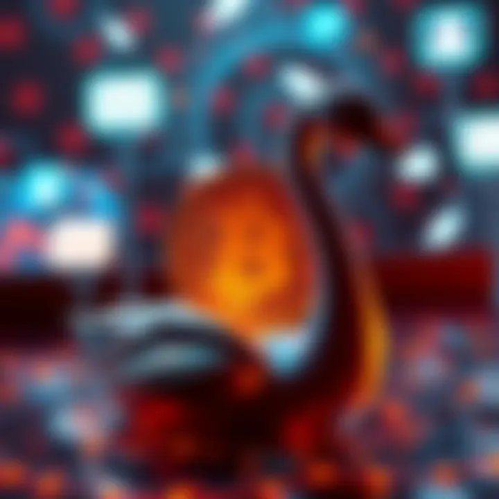 Bitcoin and Communication Merge A visual representation of Bitcoin merging with communication, showing digital currency symbols and messaging icons interlinked