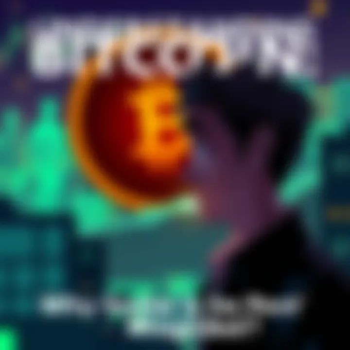 A graphic showing a Bitcoin symbol with a confused person looking at it, representing misunderstanding about Bitcoin.