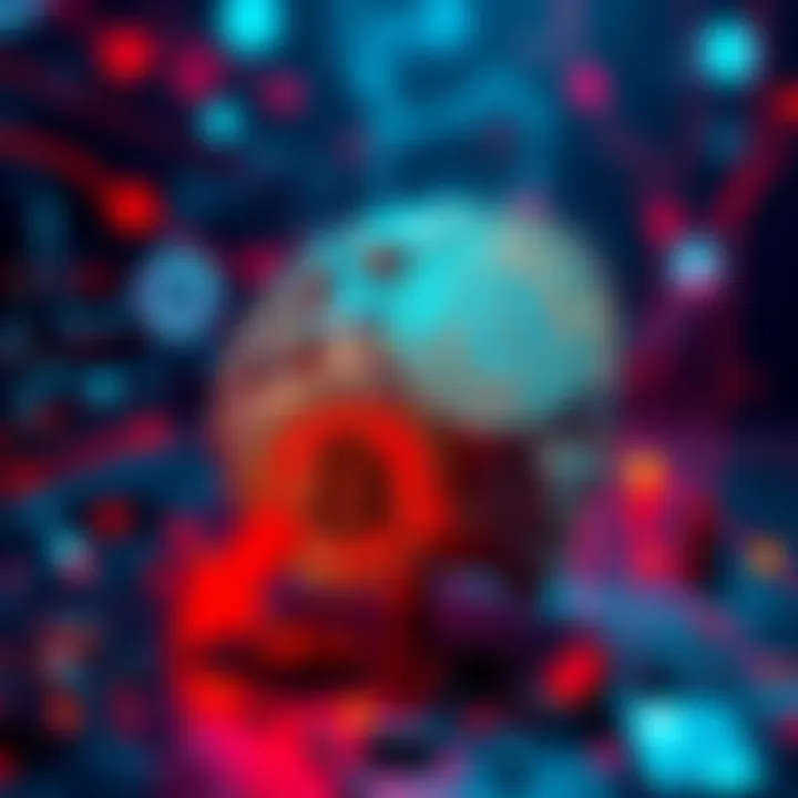 Bitcoin Falling to Zero A visual representation of Bitcoin crashing, showing a digital coin with a downward arrow against a backdrop of artificial intelligence elements.