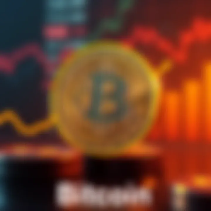 A digital illustration showing a Bitcoin symbol with rising graphs in the background, representing market trends and investor interests.