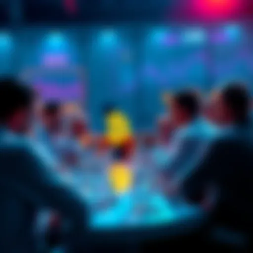 A group of people engaged in discussion about Bitcoin in a forum setting, sharing ideas and insights.