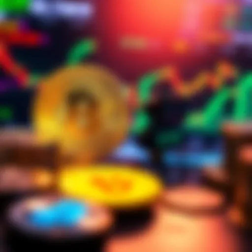 A visual comparison of Bitcoin and ETFs with charts and coins showing investment options.