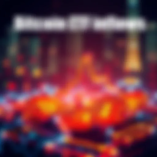 A graphic showing an upward trend for Bitcoin ETFs with dollar signs, representing increased investment interest.