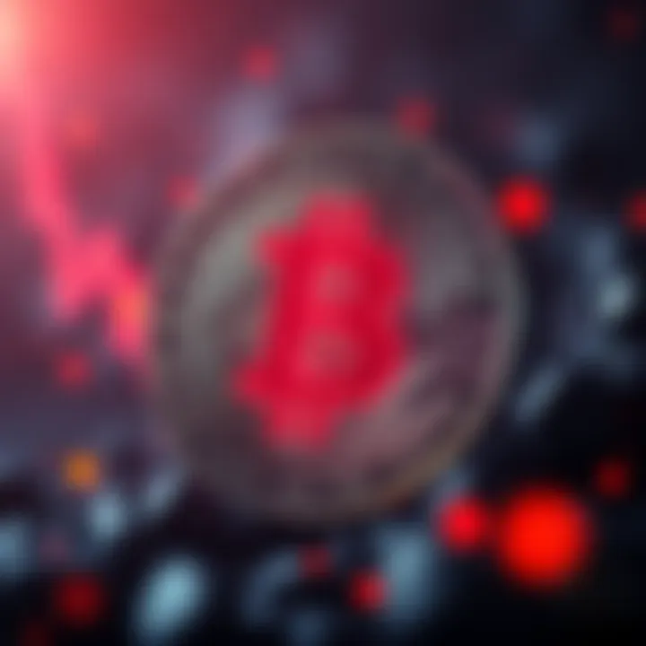 Bitcoin symbol with a fear meter showing level 15, reflecting current market anxiety.