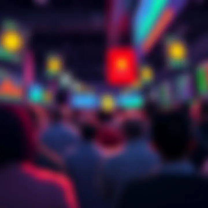 Bitcoin Rise and Institutional Focus A crowd at Consensus 2026 in Miami, discussing Bitcoin's price and trends with a backdrop of digital screens displaying market data.