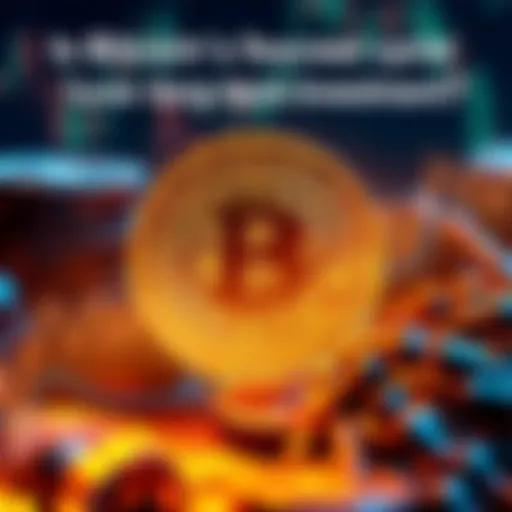 A visual representation of Bitcoin's four-year cycle showing fluctuations in value and investment trends. A chart illustrating halving events with market reactions.