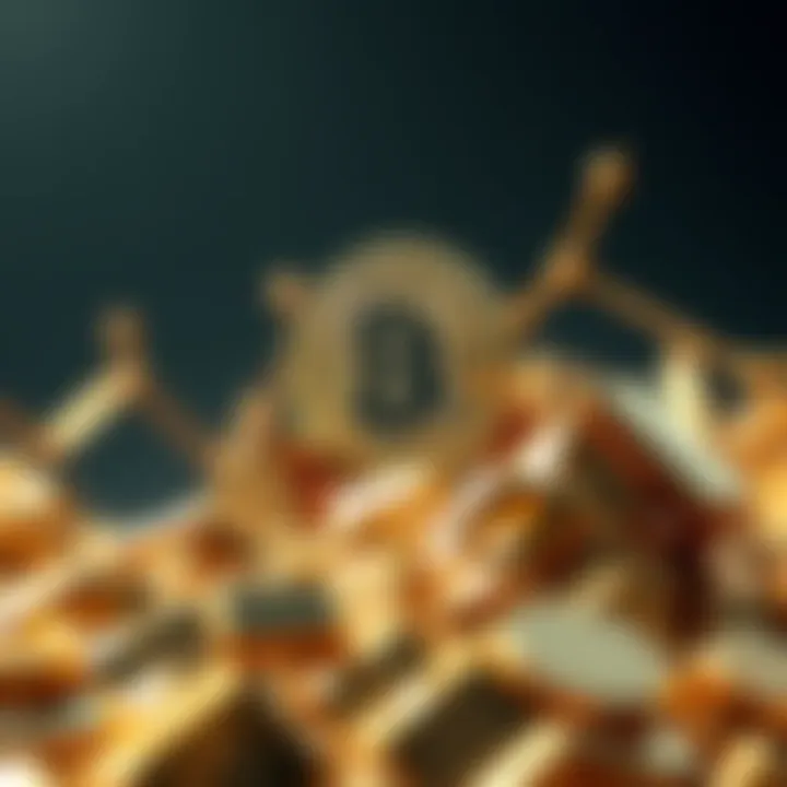 A visual representation showing Bitcoin rising above gold, symbolizing Bitcoin's predicted growth over the next decade.