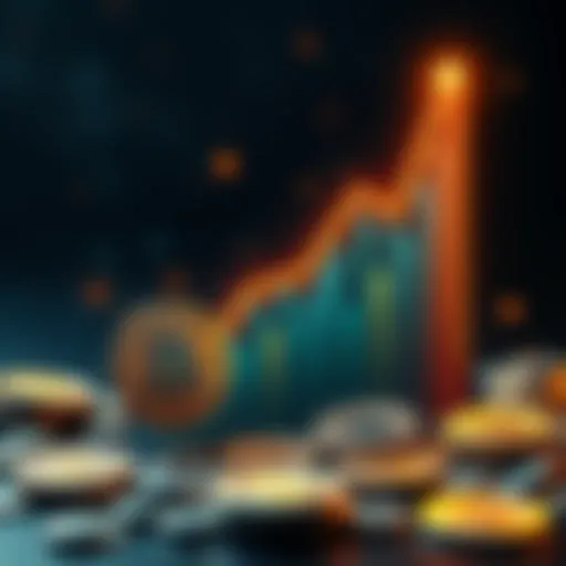 A visual representation of Bitcoin's value rising from $1 in 2010 to a fortune today, with a graphic showing Bitcoin coins and an upward trending graph.