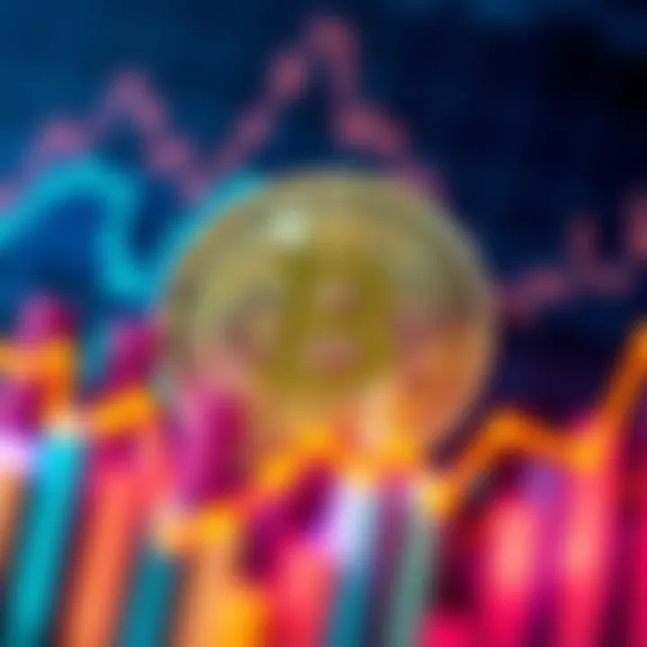 Bitcoin symbol surrounded by upward trending financial graphs, illustrating its evolving role in finance
