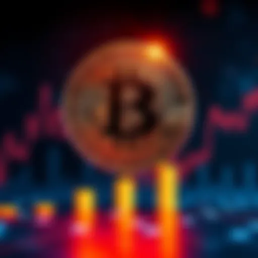 A Bitcoin symbol overlaid on a rising financial graph, representing growth and investment benefits of decentralized currency.