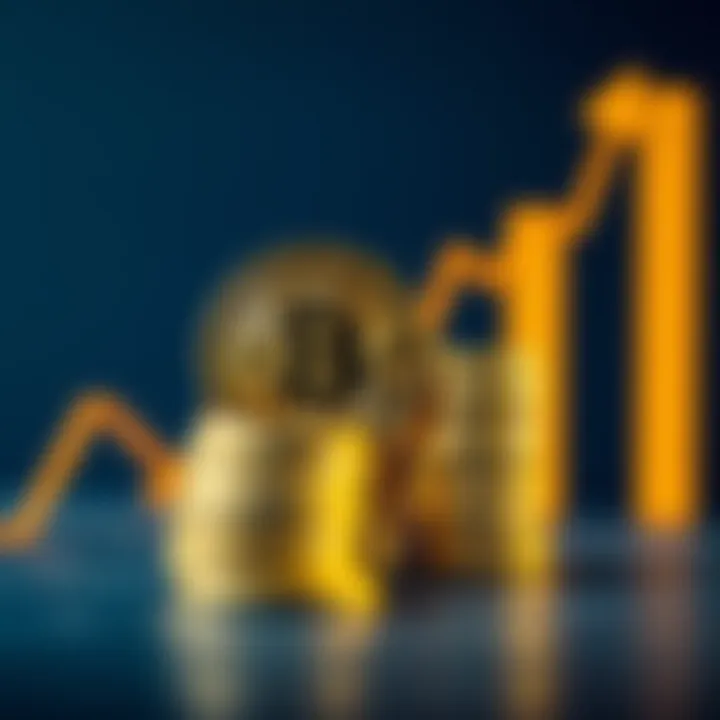 Bitcoin coins stacked with a graph showing growth A stack of Bitcoin coins beside a graph indicating rising value, symbolizing the financial potential of owning Bitcoin in 2026.