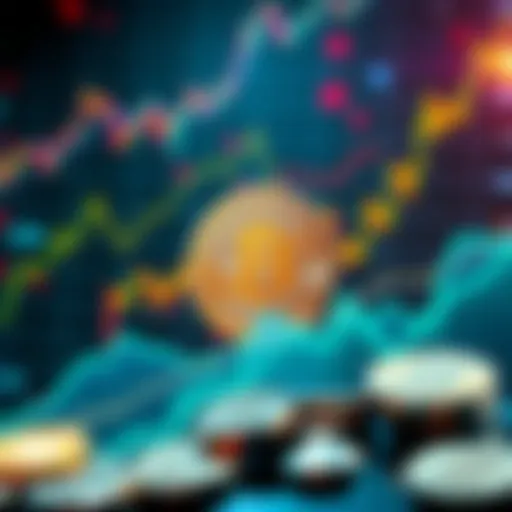 A visual representation of Bitcoin's growth in 2026 with graphs and coins, showcasing the financial impact and innovations in cryptocurrency.