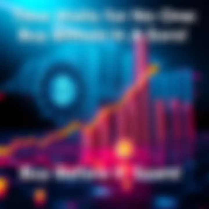 Bitcoin growth concept An upward graph representing Bitcoin value increasing, with a clock symbol emphasizing urgency in the background.
