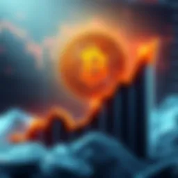 Bitcoin Growth Illustration A graph showing Bitcoin's upward trend with a golden Bitcoin symbol on top, representing potential growth in investment.