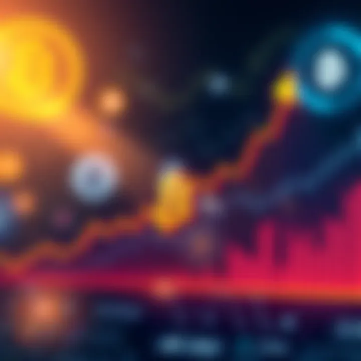 A graph showing Bitcoin's average price increase of 85% during the fourth quarter, with upward trending lines and cryptocurrency symbols in the background.