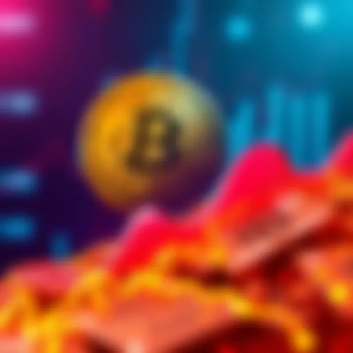 A visual representation of a declining Bitcoin hashrate with a downward trend graph and a Bitcoin symbol in the background.