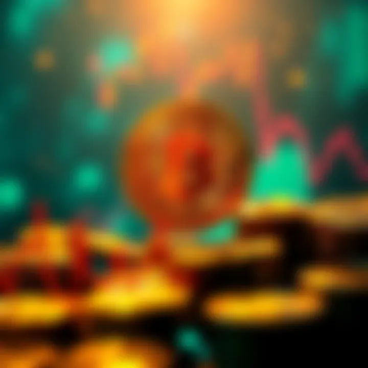 A visual representation of Bitcoin price trends and investors holding their assets during market fluctuations, symbolizing the 4-year cycle.