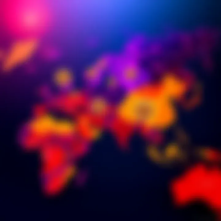 A colorful map showing Bitcoin holdings in different countries around the world, highlighting areas with high and low investments in cryptocurrency.