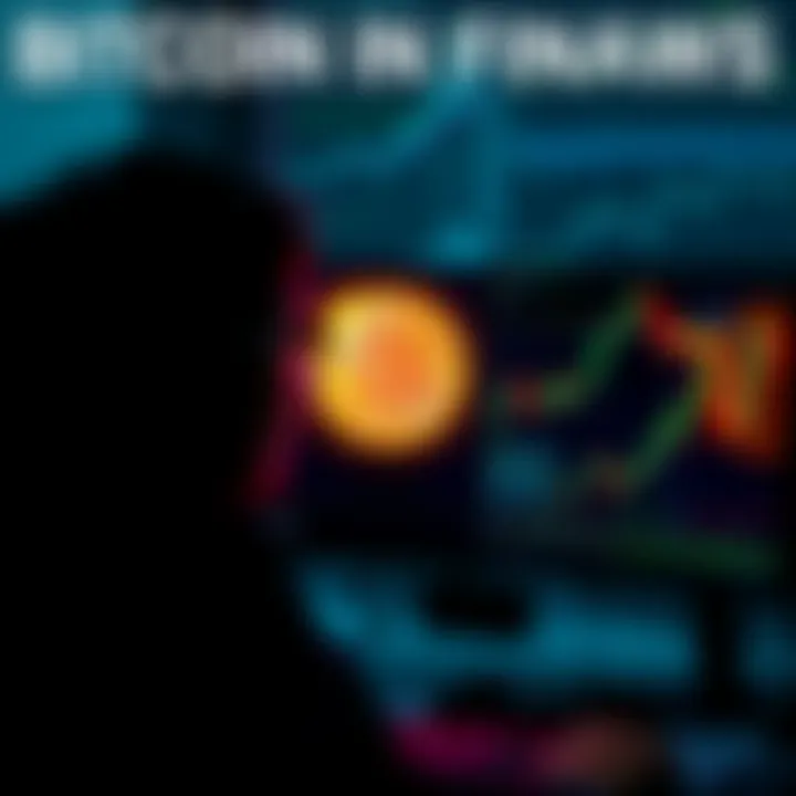 A person gazes at financial charts on a computer screen, while a Bitcoin symbol glows in the background, symbolizing its rise in the financial world.