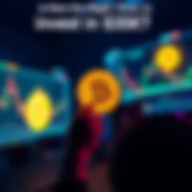 Bitcoin Investment Concept A person contemplating investing in Bitcoin, with a computer screen displaying cryptocurrency charts and the Bitcoin logo in the background.