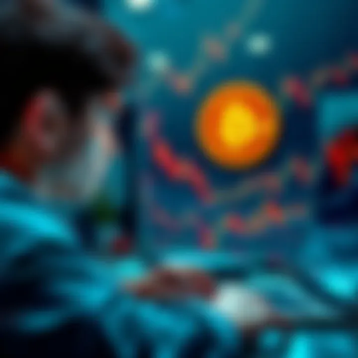 A young person looking at Bitcoin charts on a laptop, contemplating investment options.