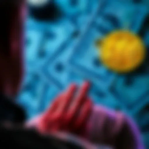 A person considering a loan to invest in Bitcoin, with a Bitcoin symbol and dollar bills in the background