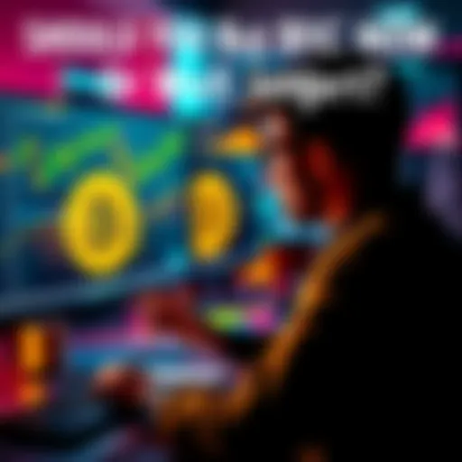 A person considering whether to invest in Bitcoin, looking at charts and graphs on a computer screen