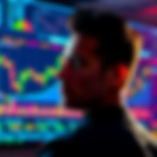 A person looking at a chart showing Bitcoin price trends, contemplating whether to invest.