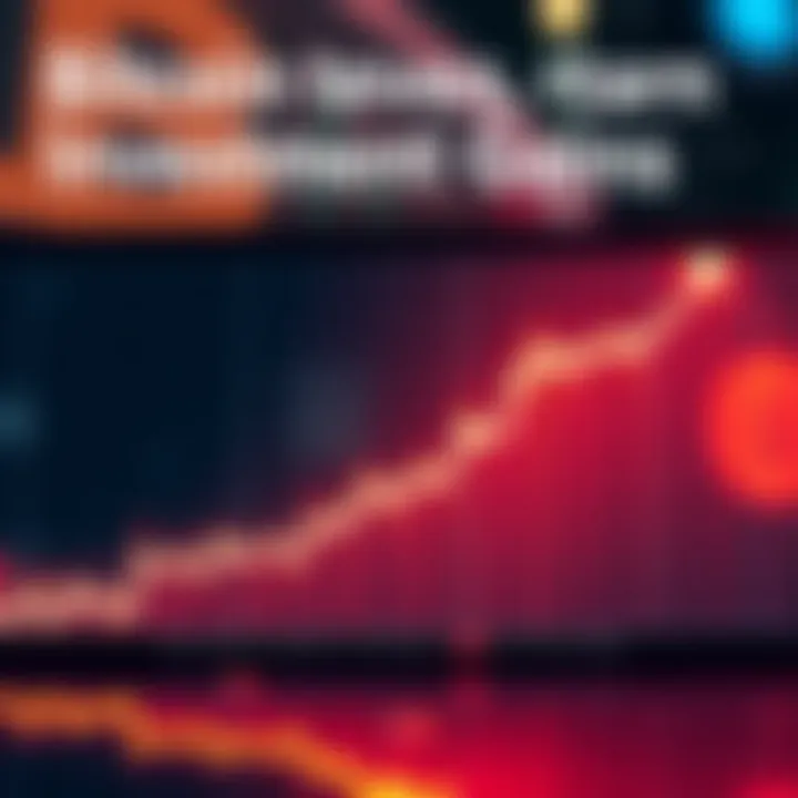 Chart showing Bitcoin price increase with positive upward trend, representing Saylor's breakeven success with Bitcoin investment.