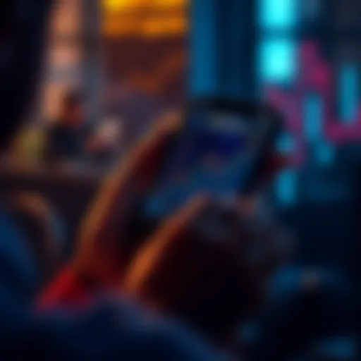 A person looks at a Bitcoin chart on a smartphone, showing fluctuating values with signs of growth and decline, symbolizing the need for patience in investment.