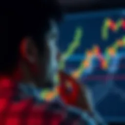 A person contemplating Bitcoin investment despite negative headlines, with a focus on Bitcoin logo and charts in the background.