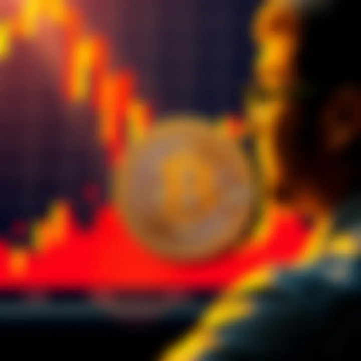Bitcoin Investment Strategies A person considering monthly Bitcoin investments versus waiting for price drops, with a Bitcoin logo and charts in the background.
