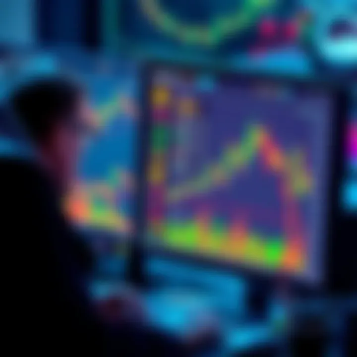 A person analyzing Bitcoin market trends on a computer screen, considering investment decisions